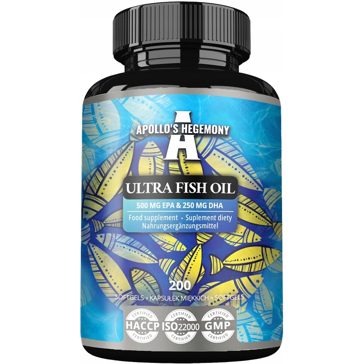 Supliment alimentar cu Ulei de peste Ultra, Apollo's Hegemony, 200 capsule, omega-3, EPA, DHA