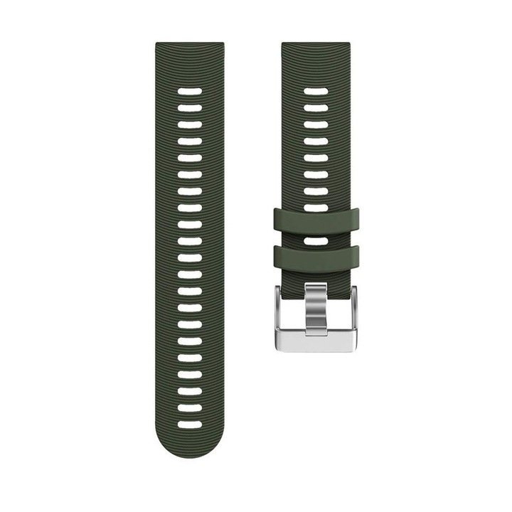 Curea ceas silicon universala, latime 20mm, quick release, army green, eR D L