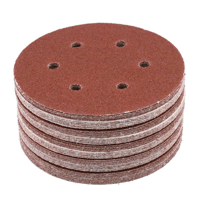 Set 50 Discuri Abrazive Velcro, 150Mm, 6 Gauri, P40