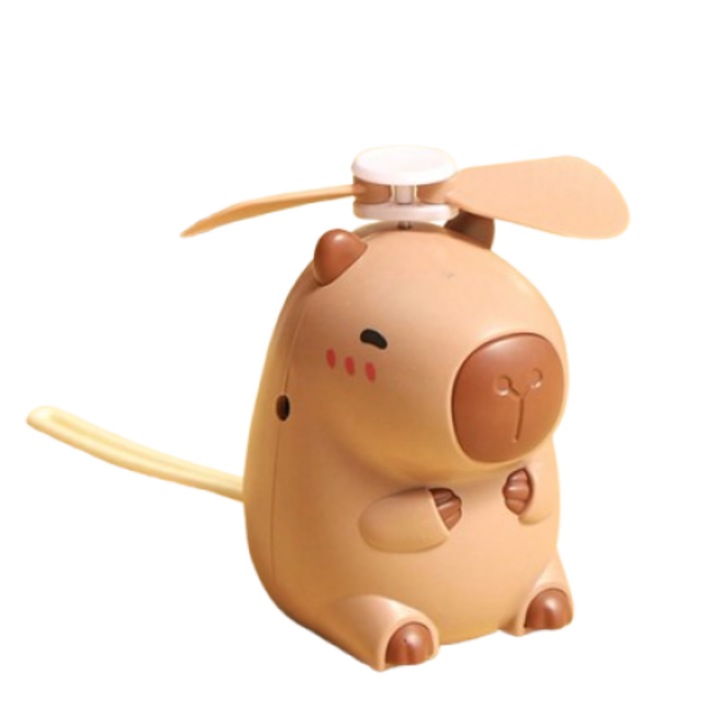 Ключодържател с ръчен вентилатор, сладка висулка капибара VICTINY ® кафяв