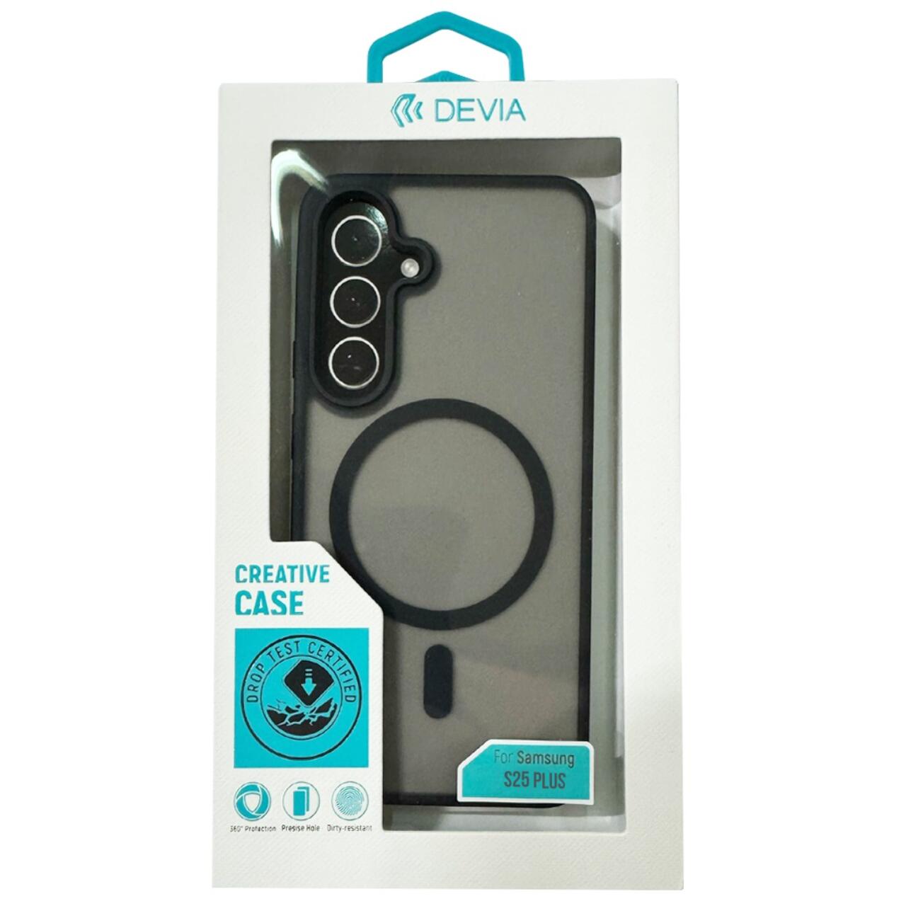 Husa Devia Pino Series Magnetic Shockproof compatibila cu Samsung Galaxy S25 Plus Negru