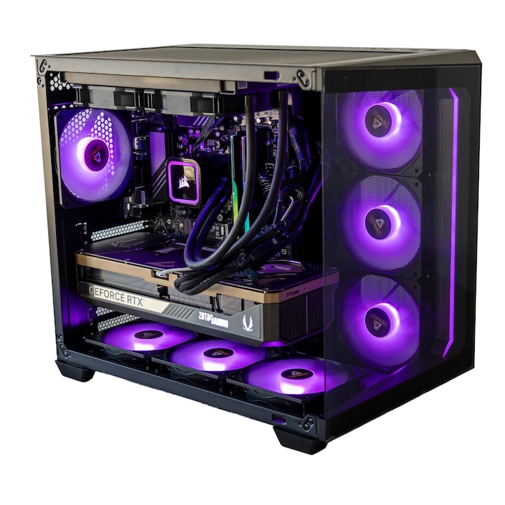 Настолен компютър ATI Nightfall Overlord, AMD Ryzen™ 7 9800X3D 5.2GHz, Geforce RTX 5080 16GB, 32GB DDR5 6000MHz, SSD 2TB M.2, Windows 11 Home, Черен