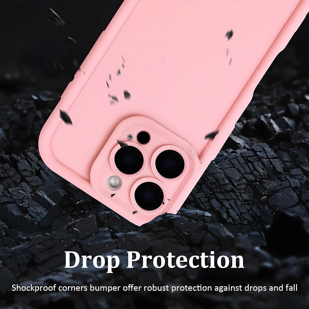 Husa telefon, compatibila cu iPhone 12 Pro (6.1 inch), protectie pentru camera, husa usoara de protectie, roz