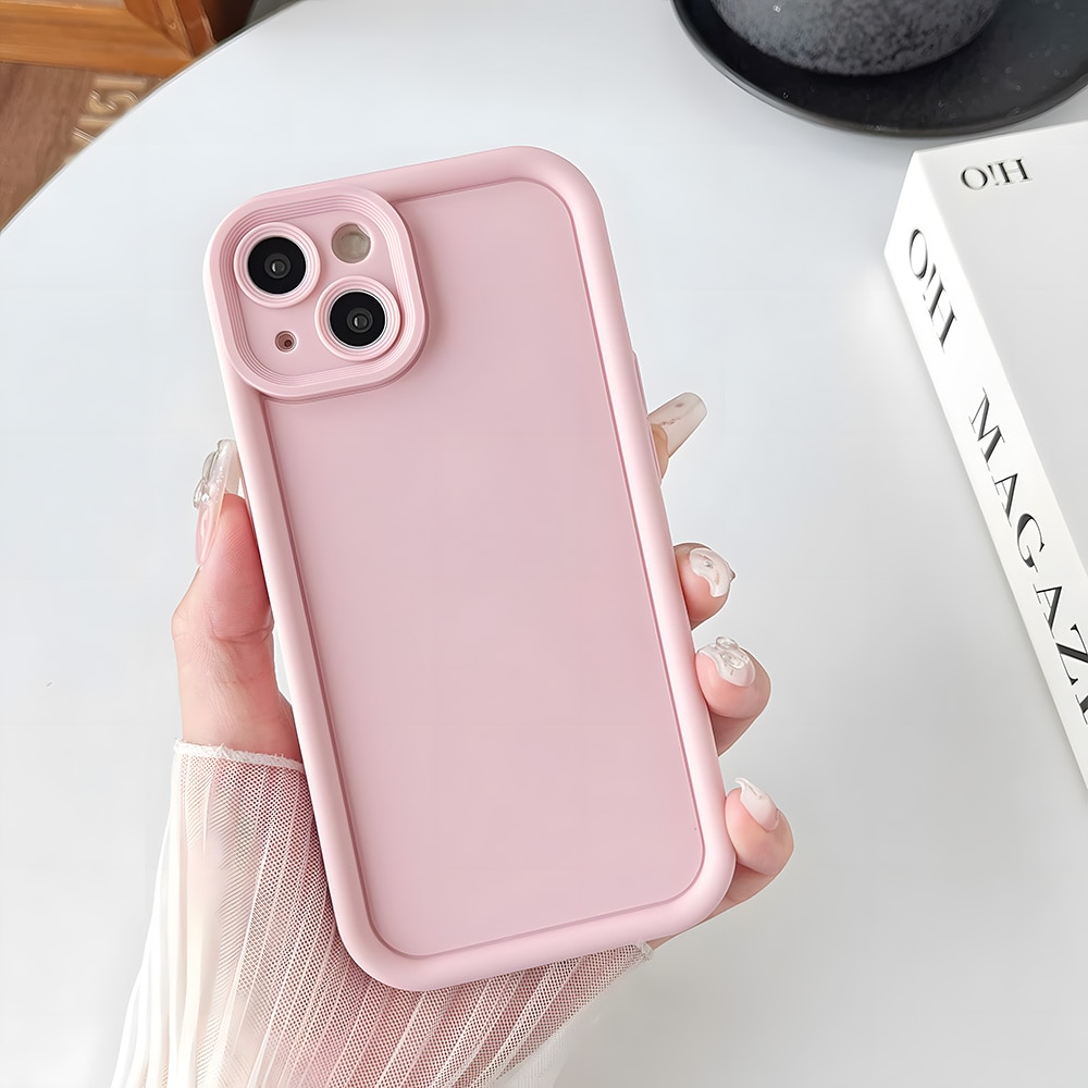 Husa telefon, compatibila cu iPhone 14 (6.1 inch), protectie pentru camera, husa usoara de protectie, roz
