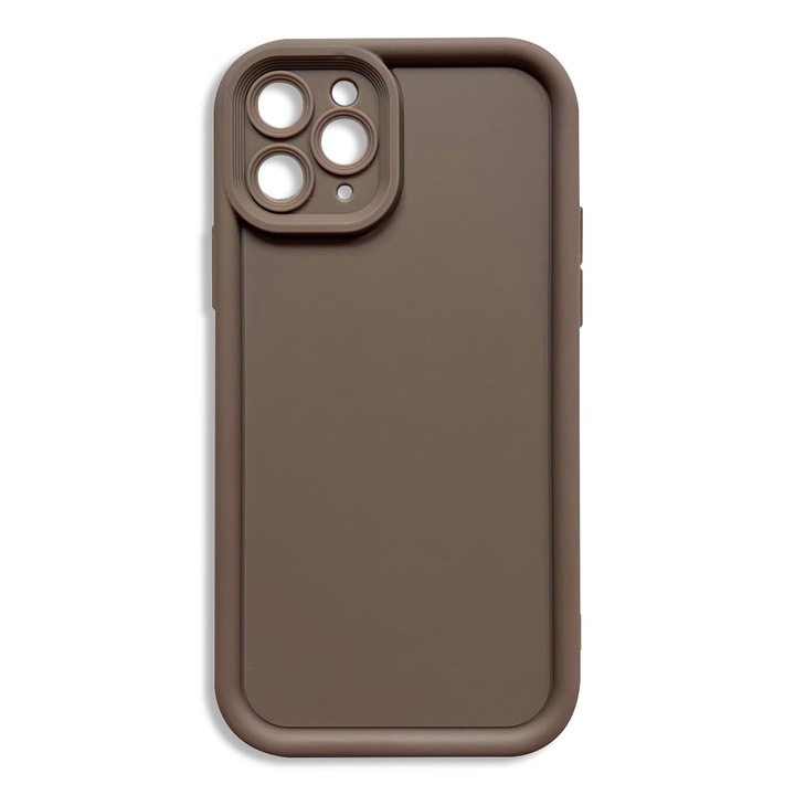 Husa telefon, compatibila cu iPhone 12 Pro(6.1 inch), protectie pentru camera, husa usoara de protectie, maro