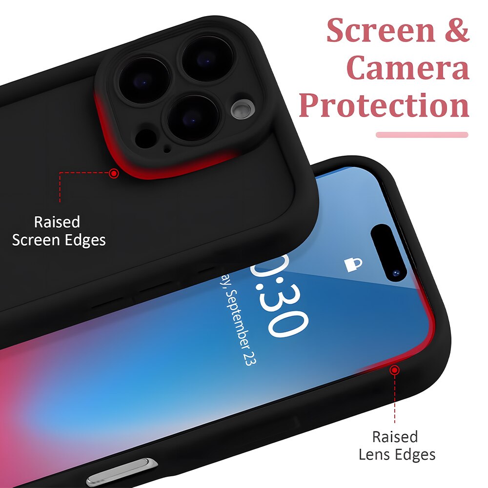Husa telefon, compatibila cu iPhone 13 Pro (6.1 inch), protectie pentru camera, husa usoara de protectie, negru