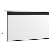 HOMCOM Ecran de Proiectie Motorizat 120" 16:9 cu Telecomanda, Montare pe Perete si Tavan, Alb