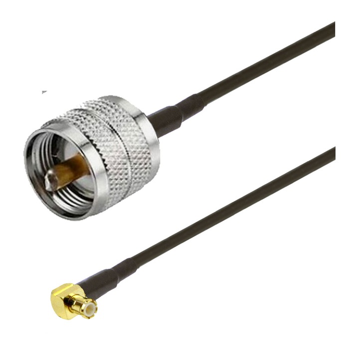 Cablu adaptor RF pigtail MCX male UHF male (PL239) 20cm pentru conectare modem la antena GSM 3G 4G GPS WIFI LORA
