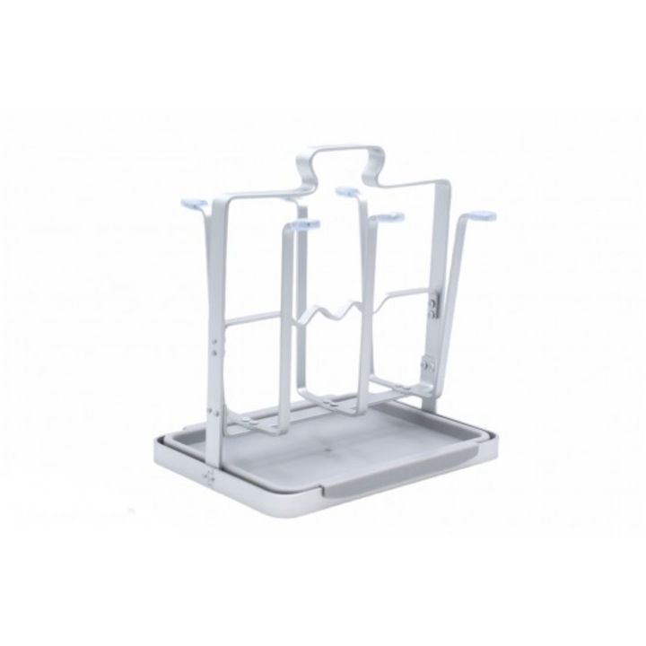 Pohártartó tálcával, Alumínium, 29x16x22 cm