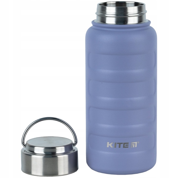 Termos apa rece bauturi calde Kite, termos cafea ceai cupa, otel inoxidabil, potrivit pentru acasa, calatorii, camping, 500ml, pastrati cald si rece 6 ore, gri