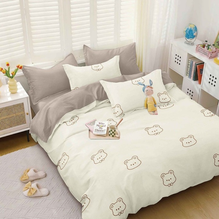 Двойно спално бельо, сатенирана вата, Peppy 4 бр