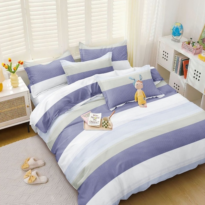 Двойно спално бельо, сатениран памук, Peaceful 4 бр