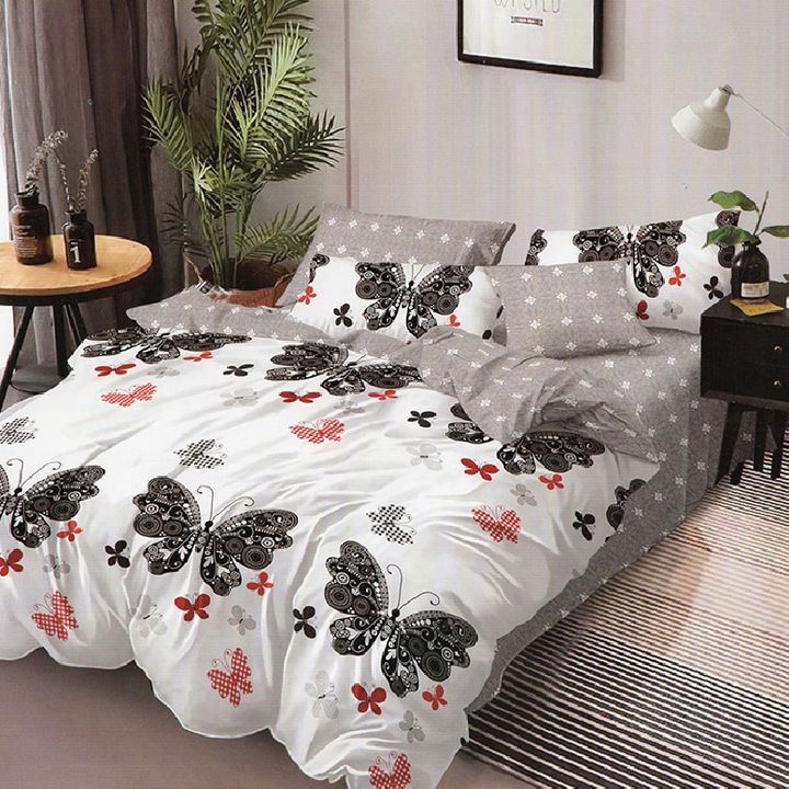 Двойно спално бельо, памучен сатен, Джена, 4 бр