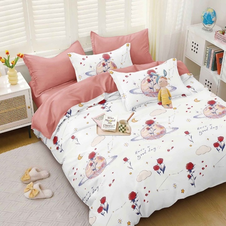 Двойно спално бельо сатенирана вата Сатурн 4 бр