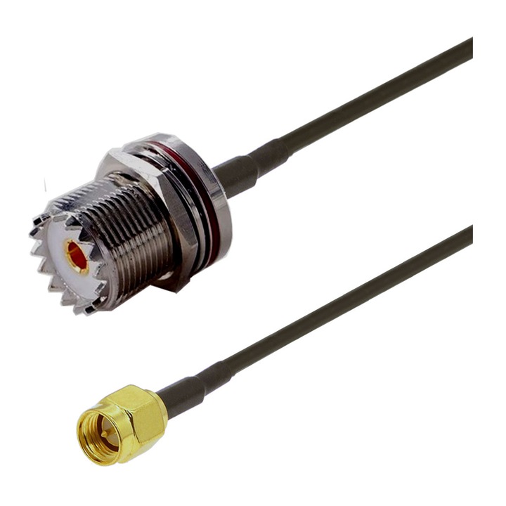 Cablu adaptor RF pigtail SMA female UHF female (SO259) 50cm pentru conectare modem la antena GSM 3G 4G GPS WIFI LORA