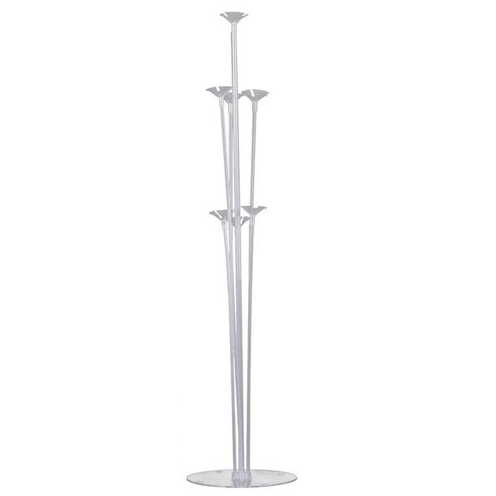 Lufi állvány, Cyrax, háromrétegű, 7 lufihoz, 70 cm, átlátszó