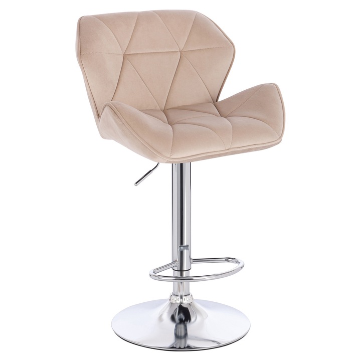 Votana HR111W Latte modern velúr szék krómozott lábbal