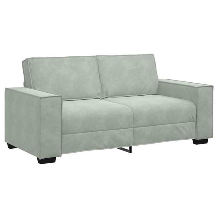 vidaXL kétszemélyes világosszürke bársony kanapé 180x78x84 cm 4105020