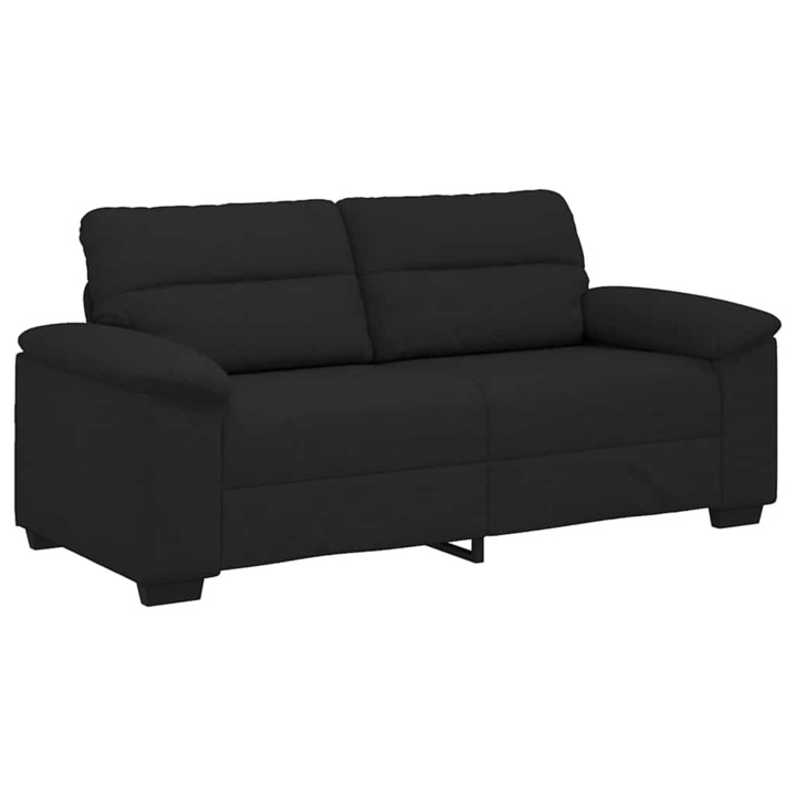 Canapea vidaXL, cu 2 locuri negru 140 cm stofa 4105309