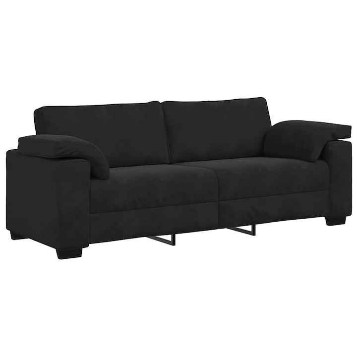 vidaXL 3 személyes fekete bársony kanapé 178 cm 4105282