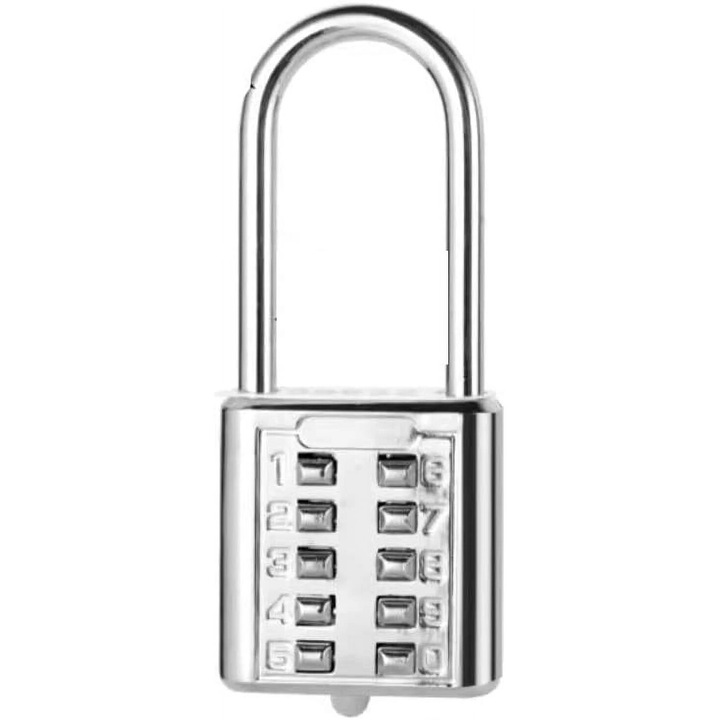 Комбиниран катинар, 5 цифри, сребрист, голям размер, компактен комплект