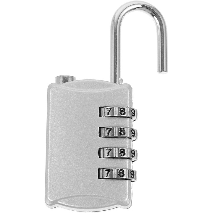 Комбинирана брава за багаж, 4 ключалки за училище, спорт, ограда, кутия, компактен размер