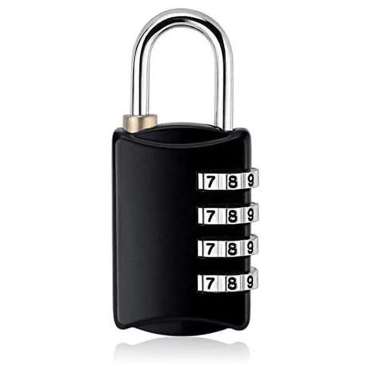 4-разрядна секретна брава, черна, 12х8х2мм, за физкултурен салон, училище и склад