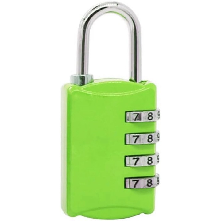 Ключалка секретна, 4 цифри, зелена, за училище, кутии за инструменти, шкафове, комплект