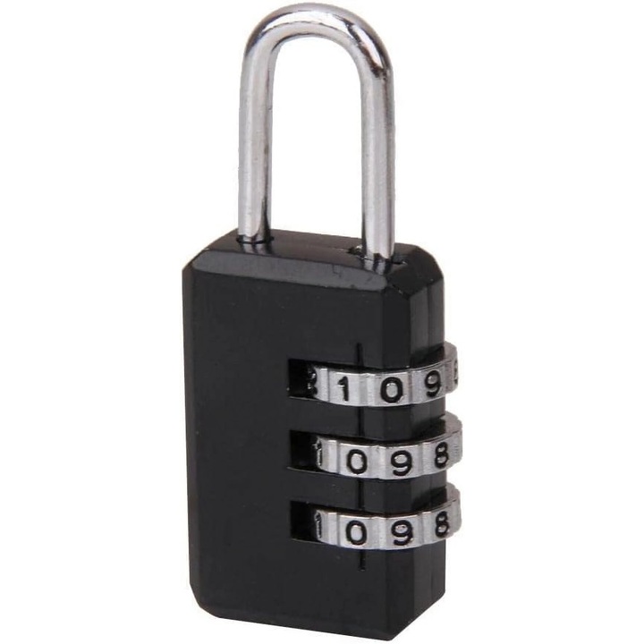 3-цифрен комбиниран катинар, креативен тип, черен, произволен комплект