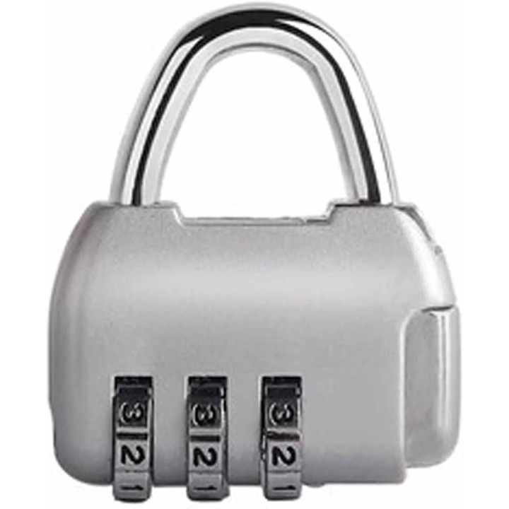 3-цифрена секретна брава, сребриста, водоустойчива, за училище, физкултурен салон, багаж