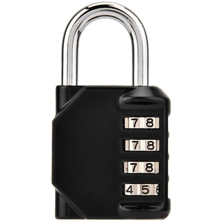 Секретна ключалка, 4 цифри, за шкафче, кутия за инструменти, порта, черна