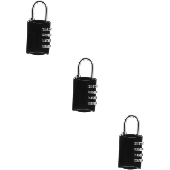 Комплект 3 брави за шкаф, 4 цифри, цинк, многоцветни