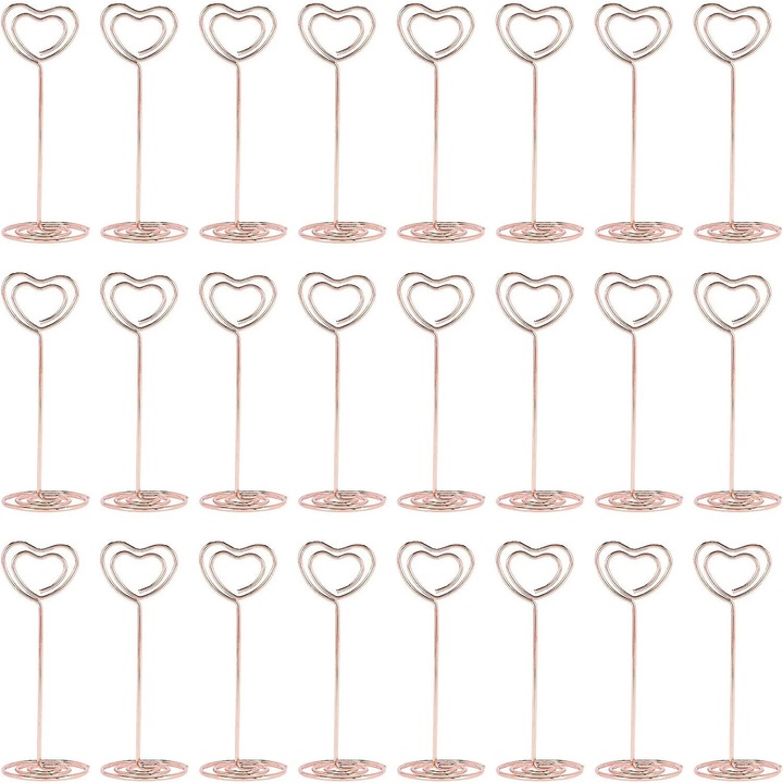 Комплект от 24 поставки за картички във формата на сърце, 8.5x3.3cm, многоцветни