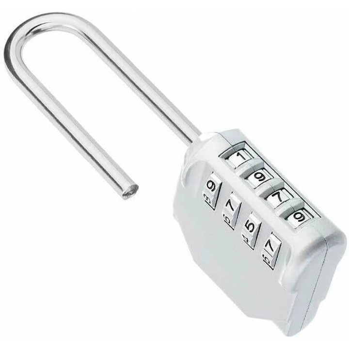 Секретна брава, 4 цифри, конструкция от цинкова сплав, стоманено щамповане, дължина 63 мм, комплект брави