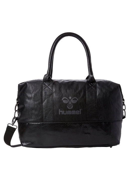 Geanta Hummel Jet Medium Weekend, unisex, neagra, 30x45cm, cu manere si curea ajustabila