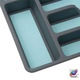 Organizator tacamuri ANGMAD; cu 5 compartimente, pt sertarul mobilei de bucatarie; robust si durabil; dimensiune: 36x26.5x4.5cm; culoare: gri, ciel