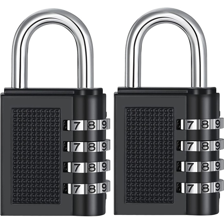 Секретни брави - комплект 2, 4 цифри, устойчиви на атмосферни влияния, черен цвят