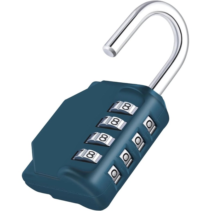 Комбиниран катинар, 4 цифри, външен, тъмно зелен, комплект катинар