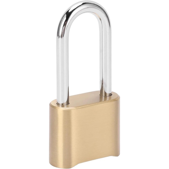 4-цифрен комбиниран катинар, месингово тяло, водоустойчив, за вътрешна и външна употреба, 8 mm x 25 mm