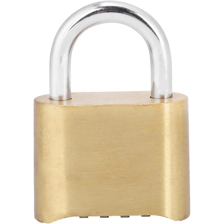 Катинар с код, месингов катинар, комбинация с възможност за нулиране, 10 000 комбинации, комплект