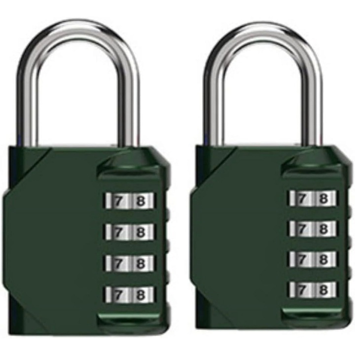 Комплект 4-цифрен катинар, водоустойчив, изработен от цинкова сплав и стоманено покритие, компактен размер, за вътрешна и външна употреба