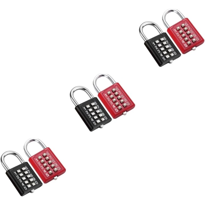 Комплект 4 секретни брави, 10 цифри, цинк, за врати и кутии за инструменти