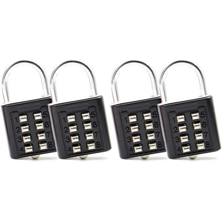 8-цифрена секретна брава, 4-цифрен код, 5 мм, комплект от 4 бр