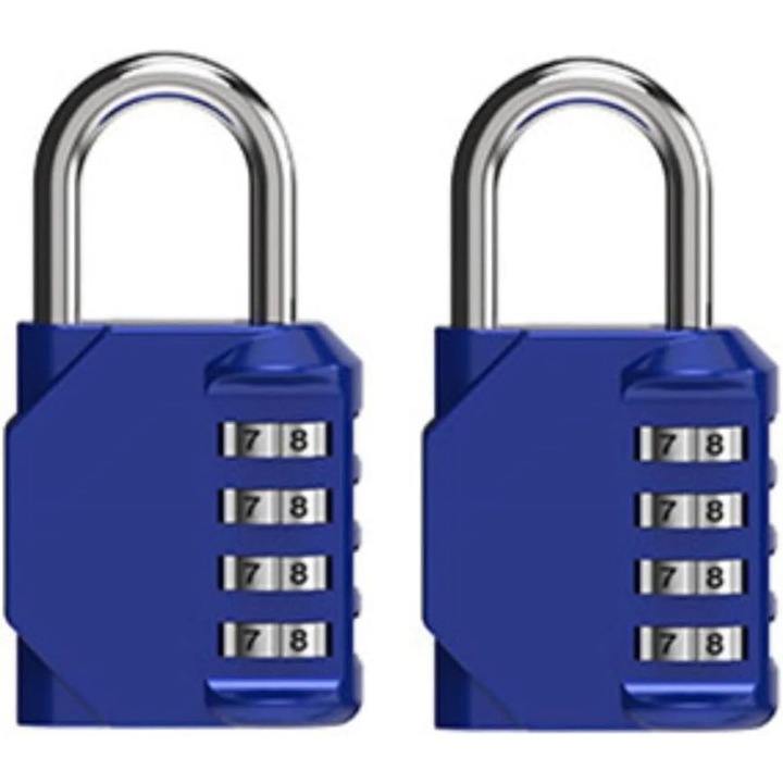 Комплект 4-цифрен катинар, водоустойчив, изработен от цинкова сплав и стоманено покритие, компактен размер, за вътрешна и външна употреба