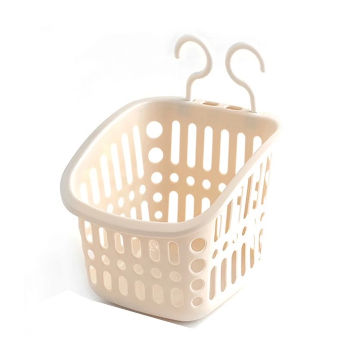 Suport pentru dus din plastic, organizator suspendat, cu carlig