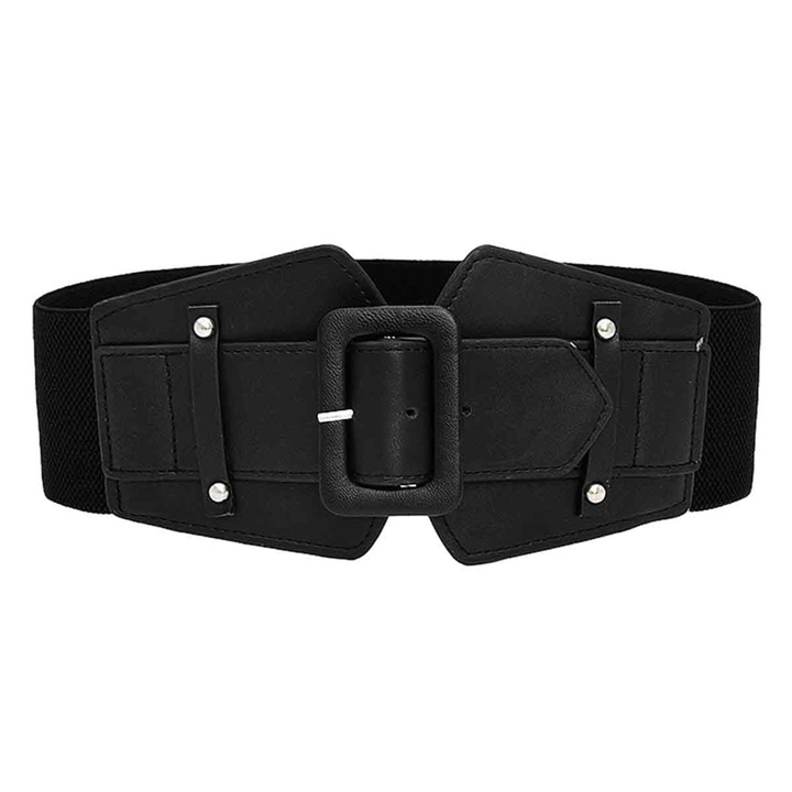 Дамски ластичен колан, черен, дължина 78см, ширина 7,5см, комплект колани