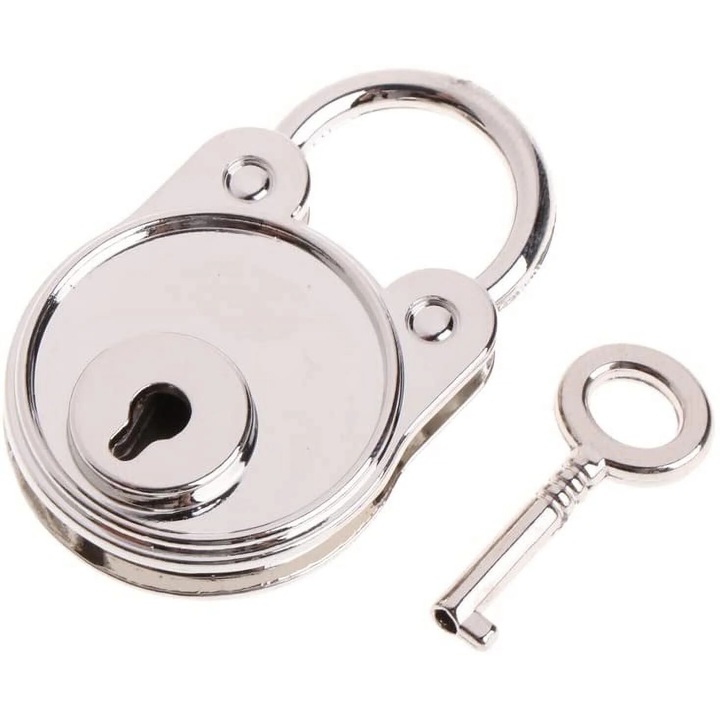 Мини катинар с ключ винтидж стил сребро/зелено/бронз 3х4.5см 1 бр.