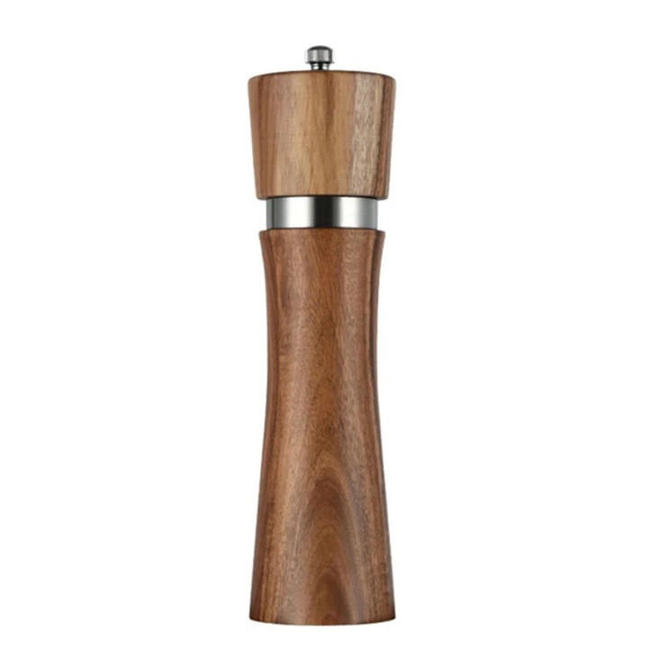 Дървена мелница за подправки, със стойка, регулиране на гранулирането, 1x комплект