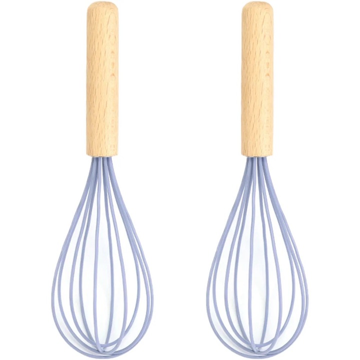 Tel pentru bucatarie cu maner din lemn, design negru, silicon, usor de curatat