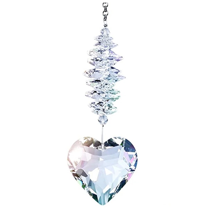 Висулка с кристална призма във формата на сърце, градинска декорация, подаръчен комплект за жени, майки и деца
